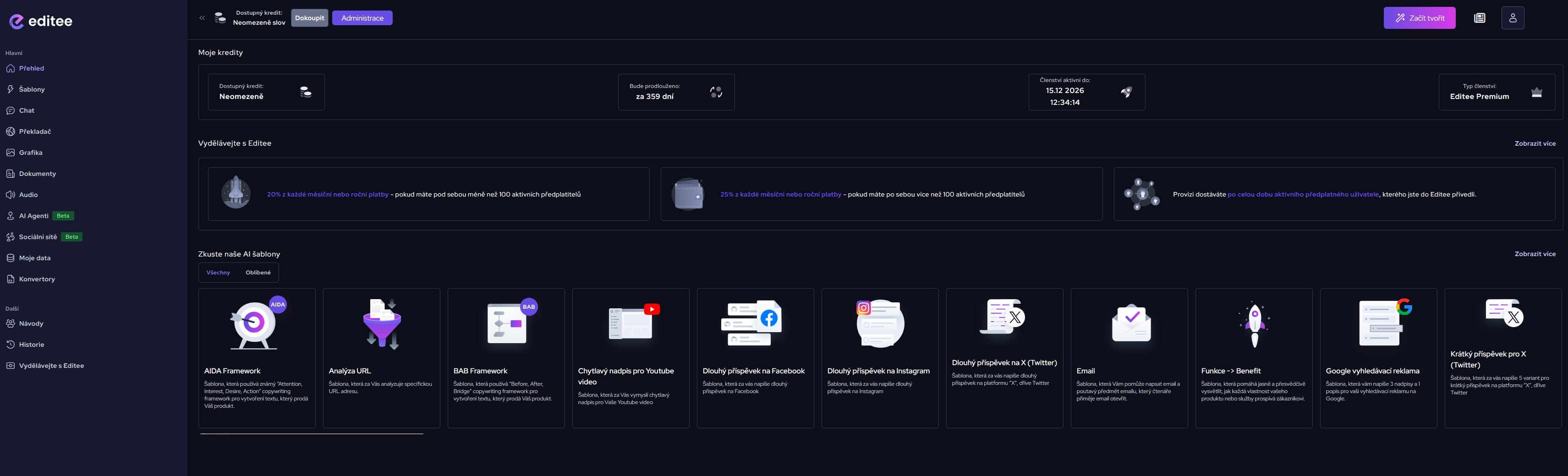 Editee aplikace 2025